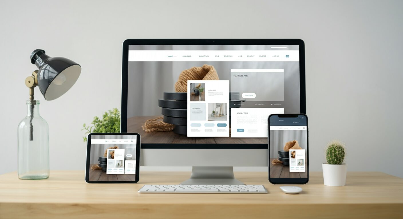 Responsive WordPress Website auf verschiedenen Geräten