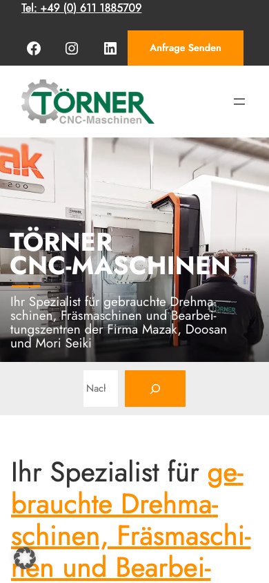 CNC Törner – Werkzeugmaschinen — Mobile