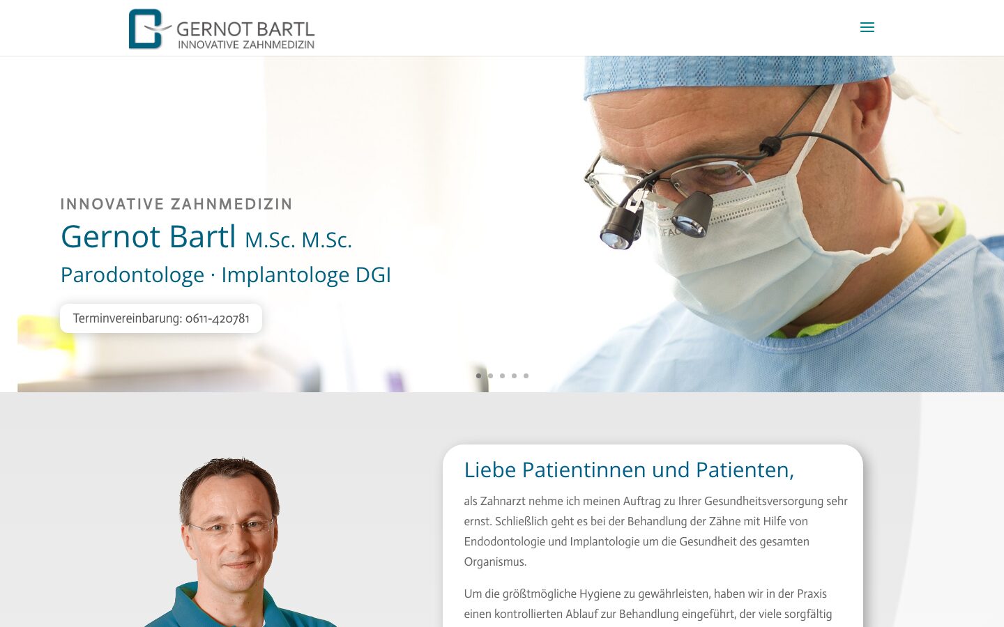 Dr. Bartl – Parodontologe & Implantologe — Desktop