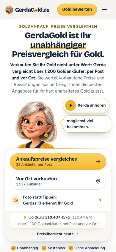 GerdaGold – Goldankauf im Vergleich — Mobile